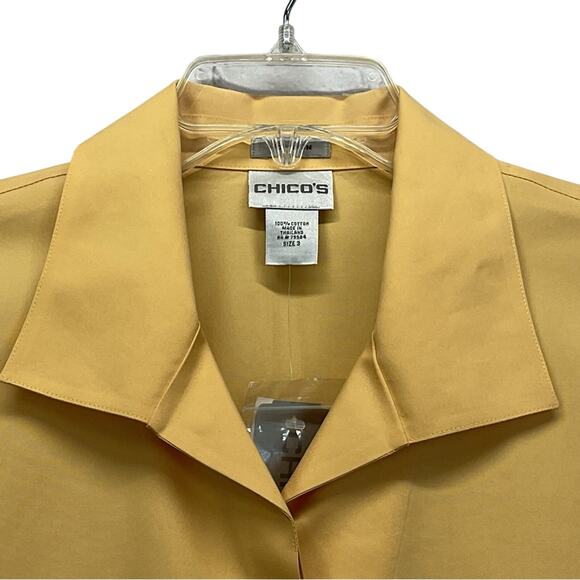 Chico's Button Up Shirt Women's Size 3 (US 16) Honeysuckle Business Casual NWT - Picture 2 of 8